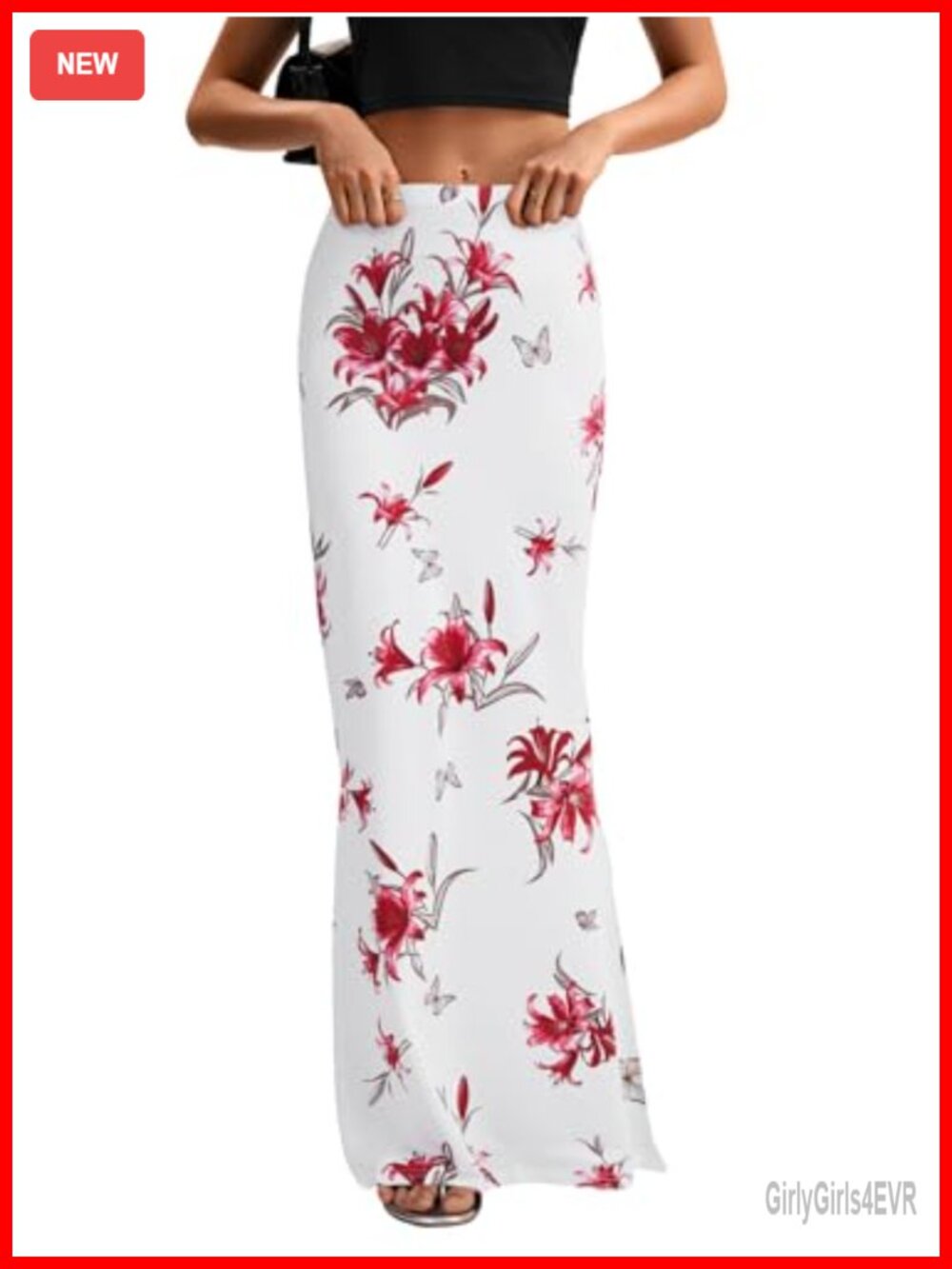 Women's High Waist Elastic Flare Maxi Skirt Bodycon Slim Fit